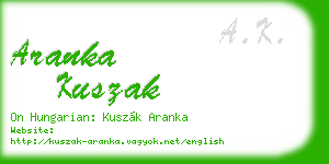 aranka kuszak business card