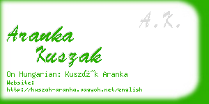 aranka kuszak business card